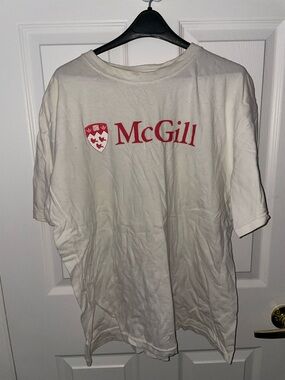 White Short Sleeve Logo T-Shirt- McGill